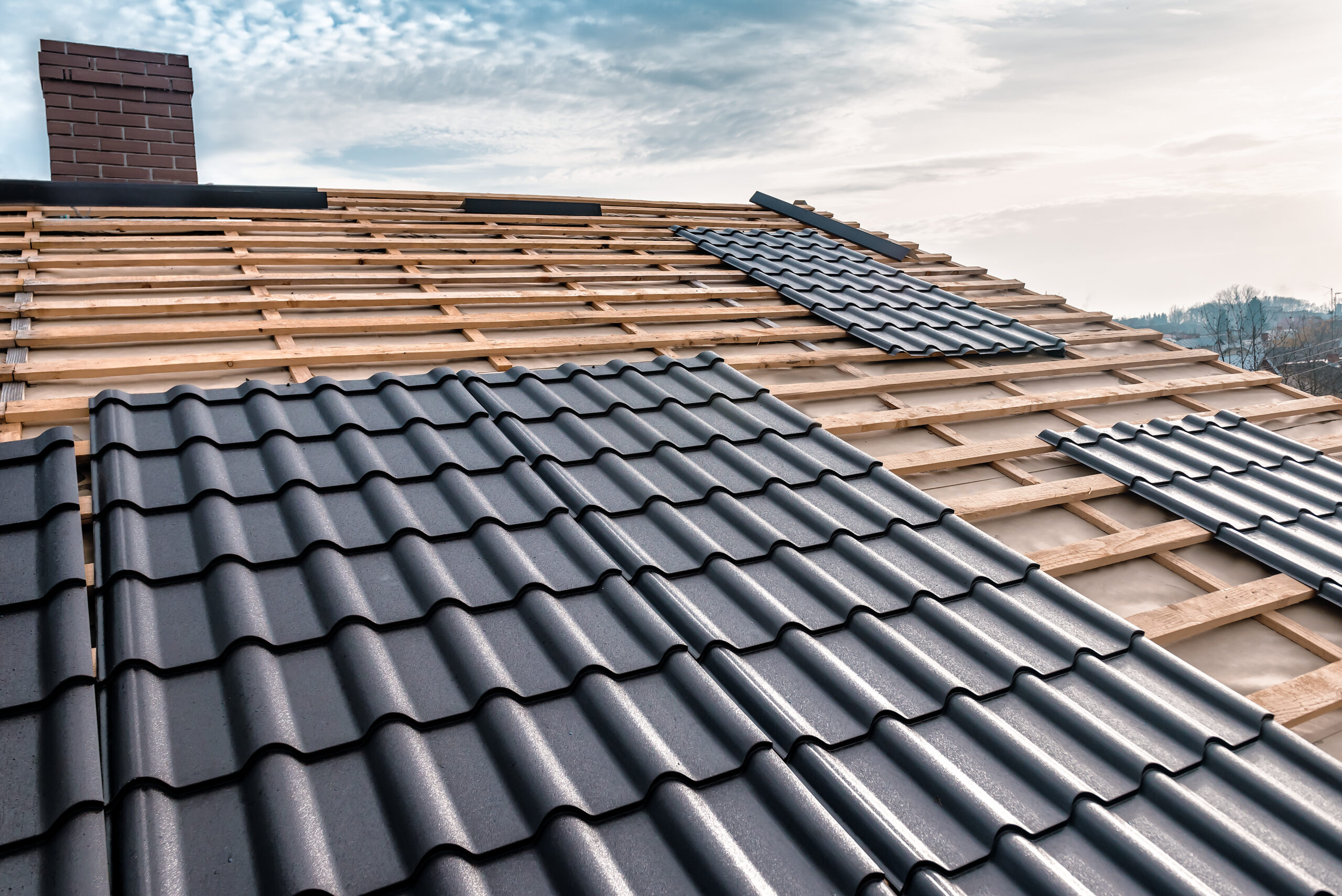 metal tile on the roof